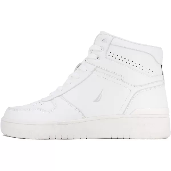 Nautica Mens HighTop Fashion Sneakers  LaceUp Trainers for Stylish Basketball Style and Comfortable Walking ShoesOakfordOakfordwhite