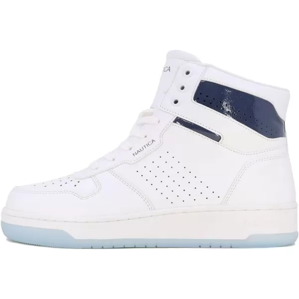 Nautica Mens HighTop Fashion Sneakers  LaceUp Trainers for Stylish Basketball Style and Comfortable Walking ShoesOakfordOakfordwhite Blue