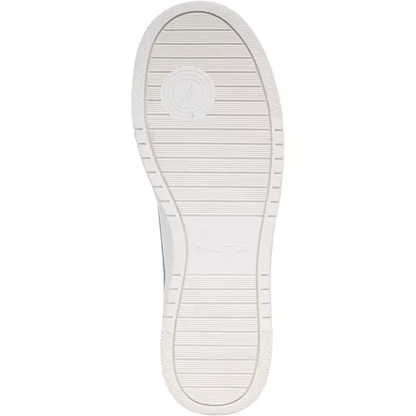 Nautica Mens HighTop Fashion Sneakers  LaceUp Trainers for Stylish Basketball Style and Comfortable Walking ShoesOakfordWhiteLight Blueclifftop