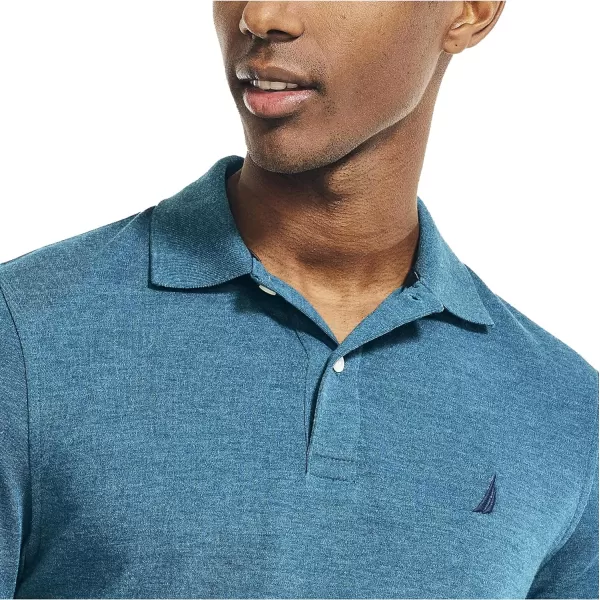 Nautica Mens Interlock PoloBlue Coral Heather