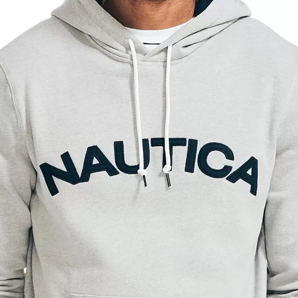 Nautica Mens JClass Logo Fleece HoodieFallWinter 2024 Smoke Grey Heather