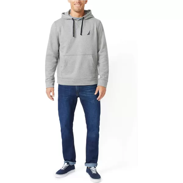 Nautica Mens JClass Logo Fleece HoodieStone Grey Heather