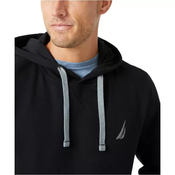 Nautica Mens JClass Logo Fleece HoodieTrue Black