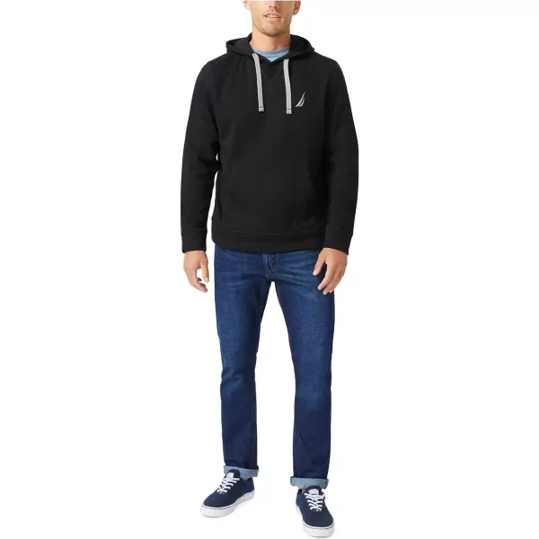 Nautica Mens JClass Logo Fleece HoodieTrue Black