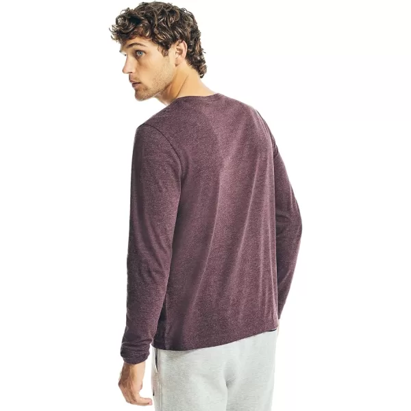 Nautica Mens JClass Logo Long Sleeve TShirt2024 Collection Glory Red Heather