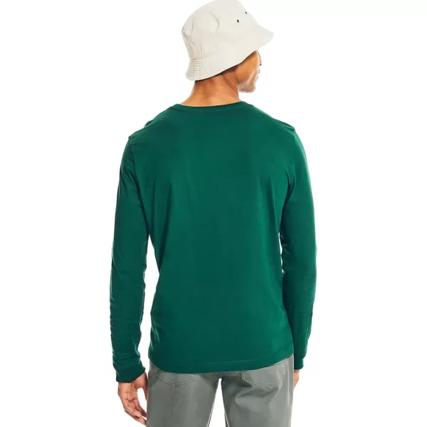 Nautica Mens JClass Logo Long Sleeve TShirt2024 Collection Hunter Green