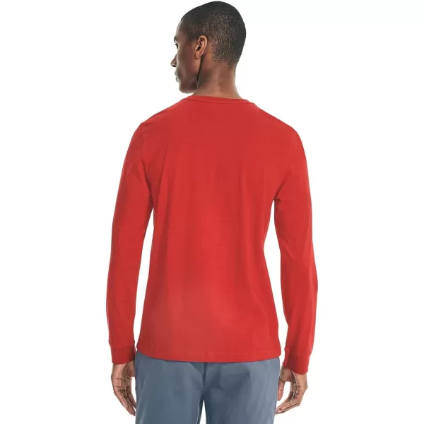 Nautica Mens JClass Logo Long Sleeve TShirt2024 Collection Nautica Red