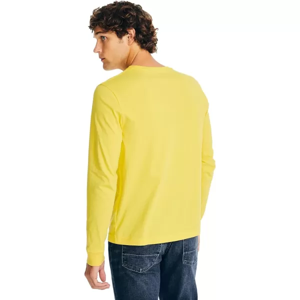 Nautica Mens JClass Logo Long Sleeve TShirt2024 Collection Soft Yellow