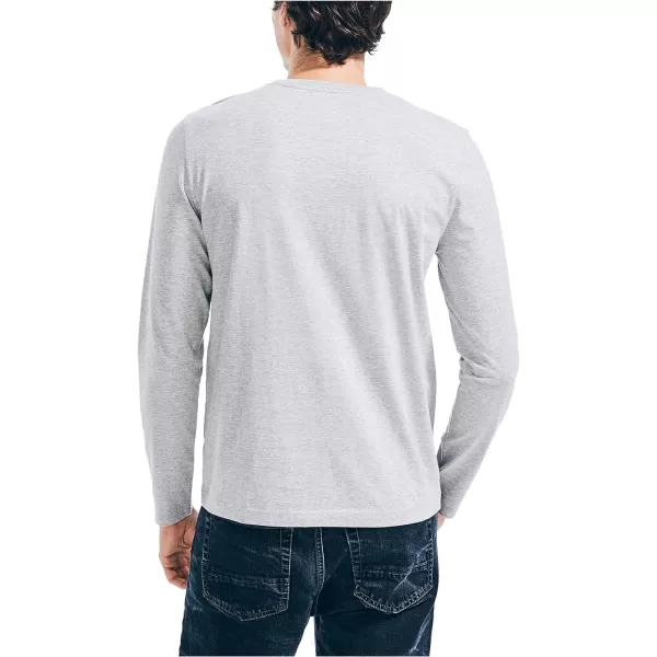 Nautica Mens JClass Logo Long Sleeve TShirtGrey Heather