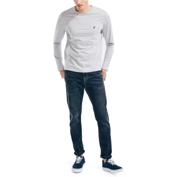 Nautica Mens JClass Logo Long Sleeve TShirtGrey Heather