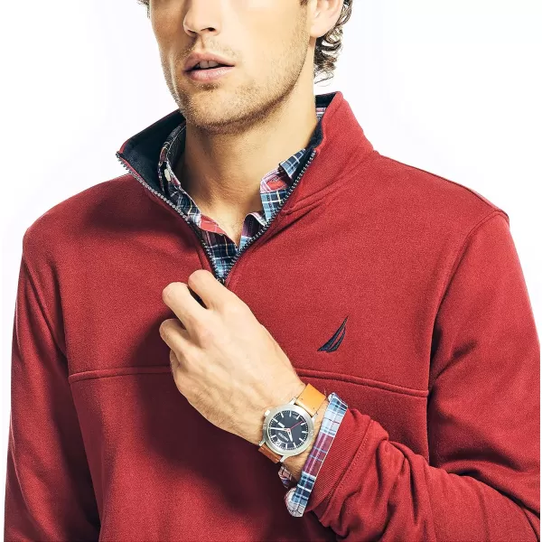 Nautica Mens JClass QuarterZip FleeceBiking Red