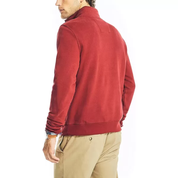 Nautica Mens JClass QuarterZip FleeceBiking Red