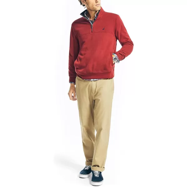 Nautica Mens JClass QuarterZip FleeceBiking Red