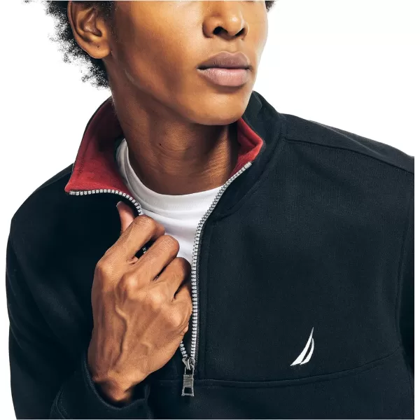 Nautica Mens JClass QuarterZip FleecePure Black