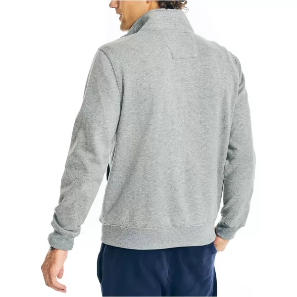 Nautica Mens JClass QuarterZip FleeceTrue Stone Grey Heather