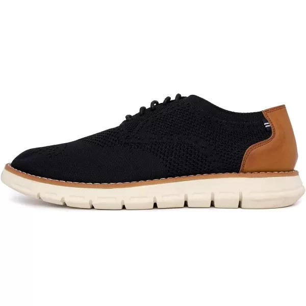 Nautica Mens Knit Dress Oxford LaceUp Sneakers Stylish Comfortable and Ideal for Business or Casual WalkingBlack Knit 1