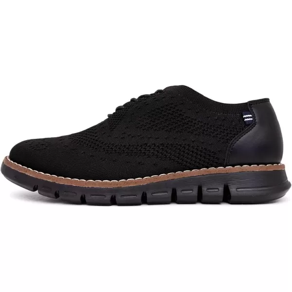 Nautica Mens Knit Dress Oxford LaceUp Sneakers Stylish Comfortable and Ideal for Business or Casual WalkingBlackBlack