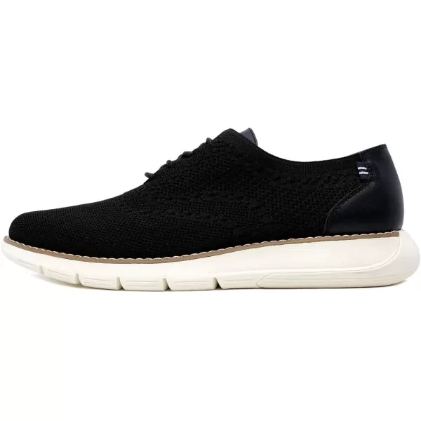 Nautica Mens Knit Dress Oxford LaceUp Sneakers Stylish Comfortable and Ideal for Business or Casual WalkingBlackwilberto