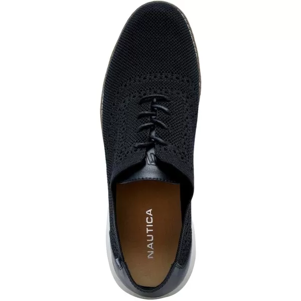 Nautica Mens Knit Dress Oxford LaceUp Sneakers Stylish Comfortable and Ideal for Business or Casual WalkingBlackwilberto