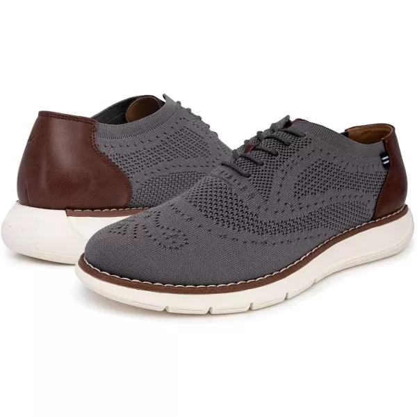 Nautica Mens Knit Dress Oxford LaceUp Sneakers Stylish Comfortable and Ideal for Business or Casual WalkingGrey Knit 1