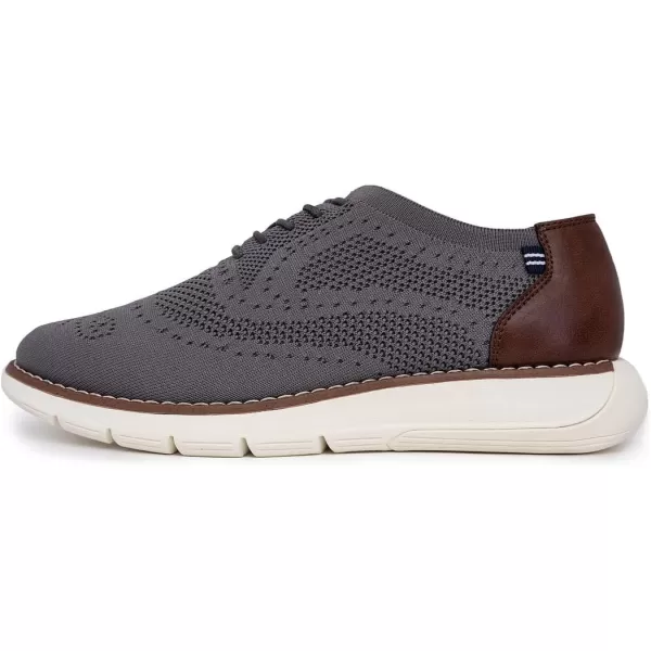 Nautica Mens Knit Dress Oxford LaceUp Sneakers Stylish Comfortable and Ideal for Business or Casual WalkingGrey Knit 1