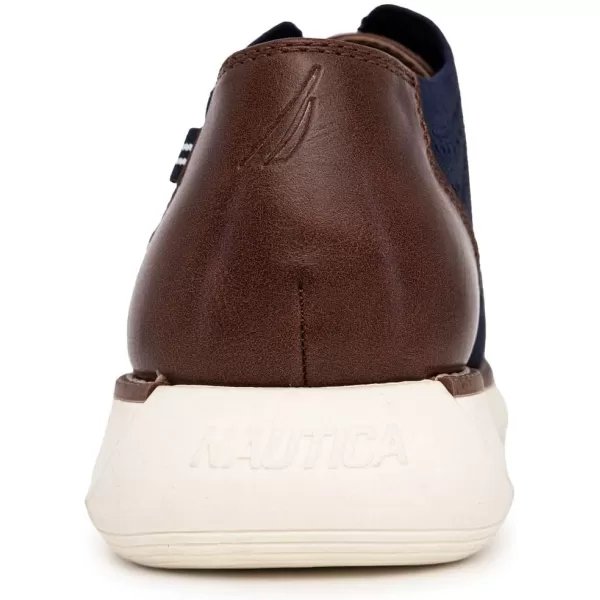 Nautica Mens Knit Dress Oxford LaceUp Sneakers Stylish Comfortable and Ideal for Business or Casual WalkingNavy Knit