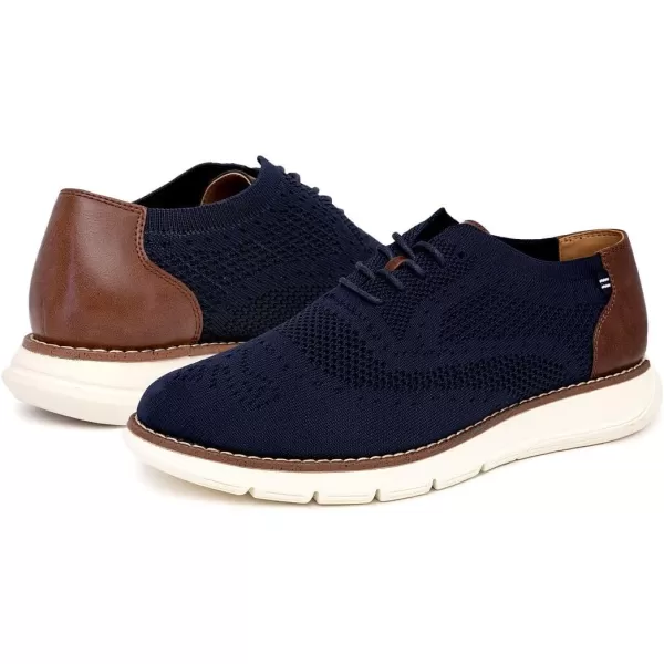 Nautica Mens Knit Dress Oxford LaceUp Sneakers Stylish Comfortable and Ideal for Business or Casual WalkingNavy Knit