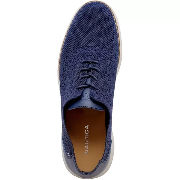 Nautica Mens Knit Dress Oxford LaceUp Sneakers Stylish Comfortable and Ideal for Business or Casual WalkingNavywilberto