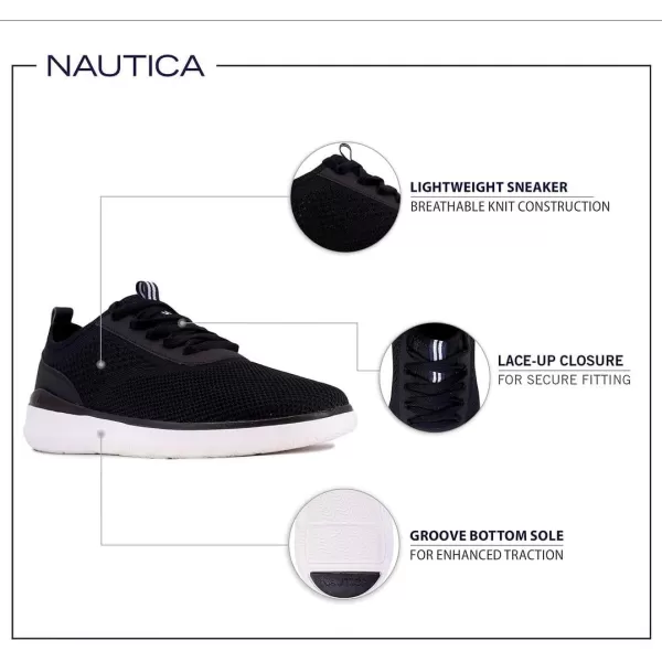 Nautica Mens Knit Dress Oxford LaceUp Sneakers Stylish Comfortable and Ideal for Business or Casual WalkingWeitonblack