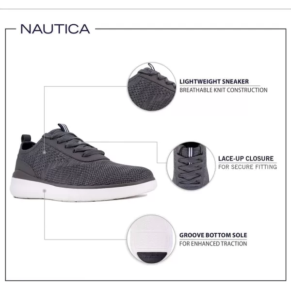 Nautica Mens Knit Dress Oxford LaceUp Sneakers Stylish Comfortable and Ideal for Business or Casual WalkingWeitongrey