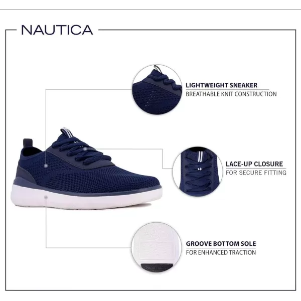 Nautica Mens Knit Dress Oxford LaceUp Sneakers Stylish Comfortable and Ideal for Business or Casual WalkingWeitonnavy