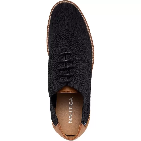 Nautica Mens Knit Dress Oxford LaceUp Sneakers Stylish Comfortable and Ideal for Business or Casual WalkingWrenblack