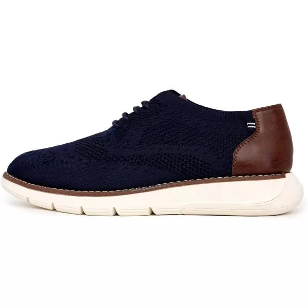 Nautica Mens Knit Dress Oxford LaceUp Sneakers Stylish Comfortable and Ideal for Business or Casual WalkingWrennavy