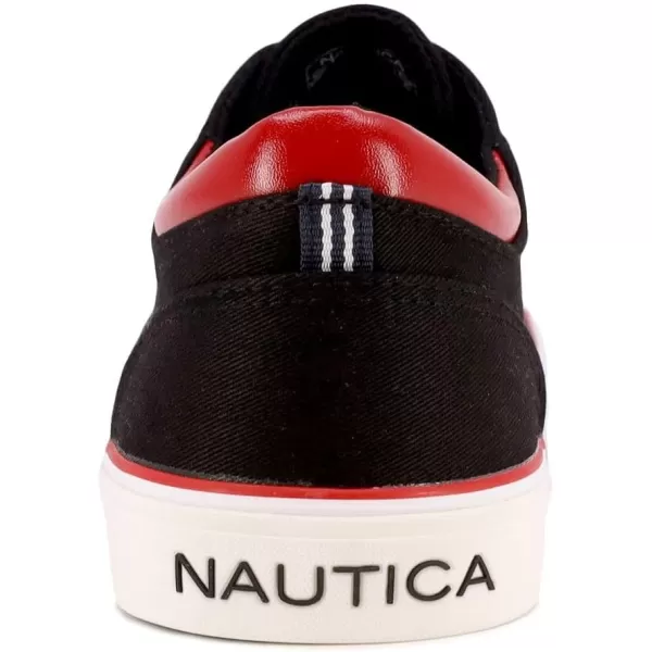 Nautica Mens LaceUp Boat Shoe TwoEyelet Casual Loafer Fashion Sneaker  GalleyBlackRed