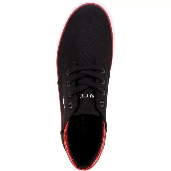 Nautica Mens LaceUp Boat Shoe TwoEyelet Casual Loafer Fashion Sneaker  GalleyBlackRed