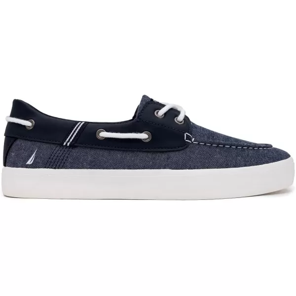 Nautica Mens LaceUp Boat Shoe TwoEyelet Casual Loafer Fashion Sneaker  GalleyMaladnavy