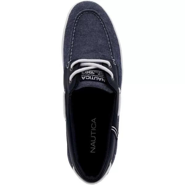 Nautica Mens LaceUp Boat Shoe TwoEyelet Casual Loafer Fashion Sneaker  GalleyMaladnavy