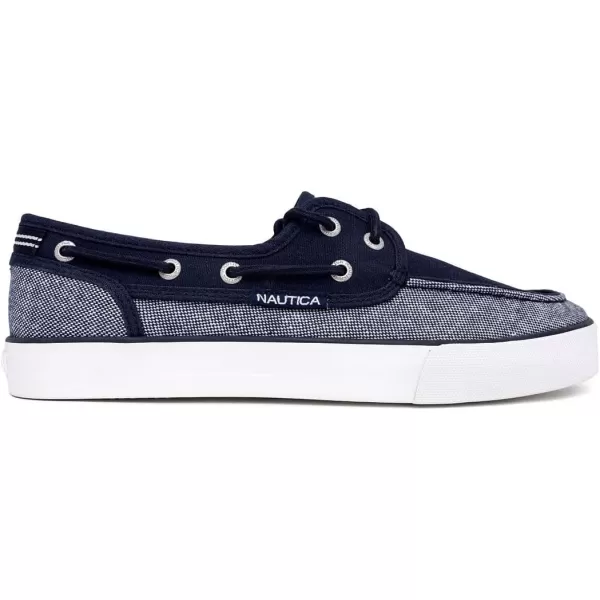 Nautica Mens LaceUp Boat Shoe TwoEyelet Casual Loafer Fashion Sneaker  GalleyNavy Mix