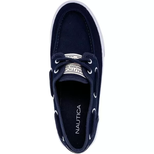 Nautica Mens LaceUp Boat Shoe TwoEyelet Casual Loafer Fashion Sneaker  GalleyNavy Twill