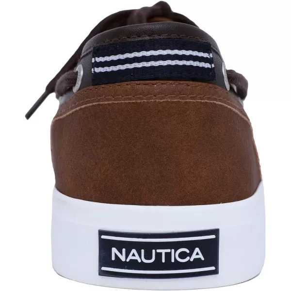 Nautica Mens LaceUp Boat Shoe TwoEyelet Casual Loafer Fashion Sneaker  GalleyTan Brown Mix