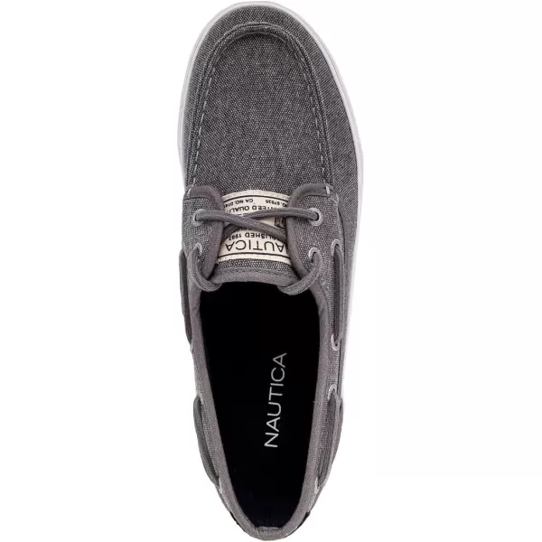 Nautica Mens LaceUp Boat Shoe TwoEyelet Casual Loafer Fashion Sneaker  GalleyWashed Grey