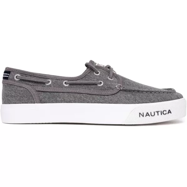 Nautica Mens LaceUp Boat Shoe TwoEyelet Casual Loafer Fashion Sneaker  GalleyWashed Grey