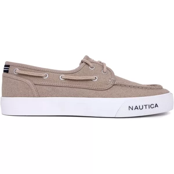 Nautica Mens LaceUp Boat Shoe TwoEyelet Casual Loafer Fashion Sneaker  GalleyWashed Tan