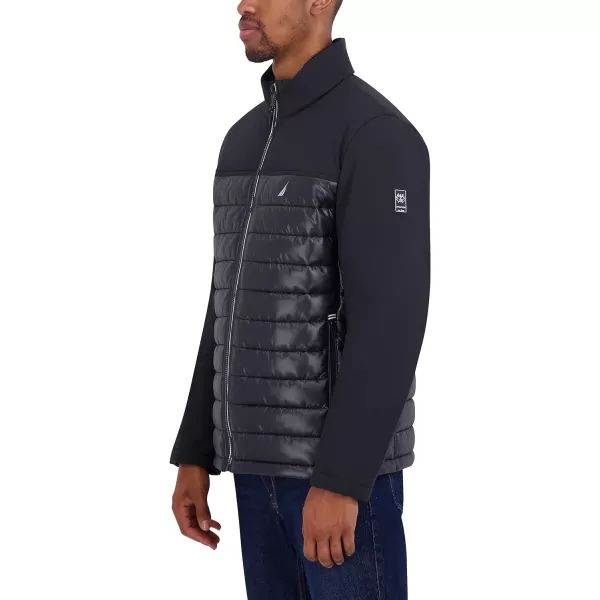 Nautica Mens Lightweight Mixed Media Quilt JacketBlack