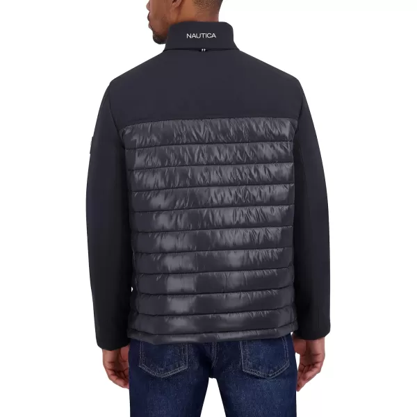 Nautica Mens Lightweight Mixed Media Quilt JacketBlack