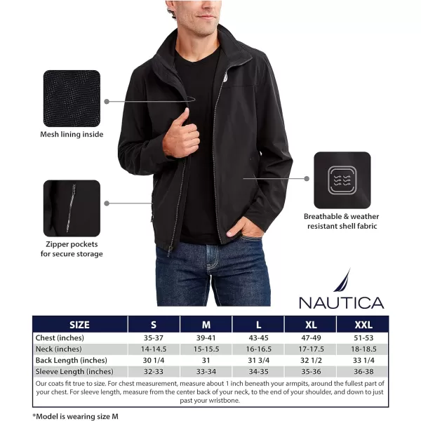 Nautica Mens Lightweight Windbreaker Stretch Athletic Outdoor Full Zip Bomber Golf JacketArctic Blue