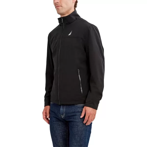 Nautica Mens Lightweight Windbreaker Stretch Athletic Outdoor Full Zip Bomber Golf JacketBlack