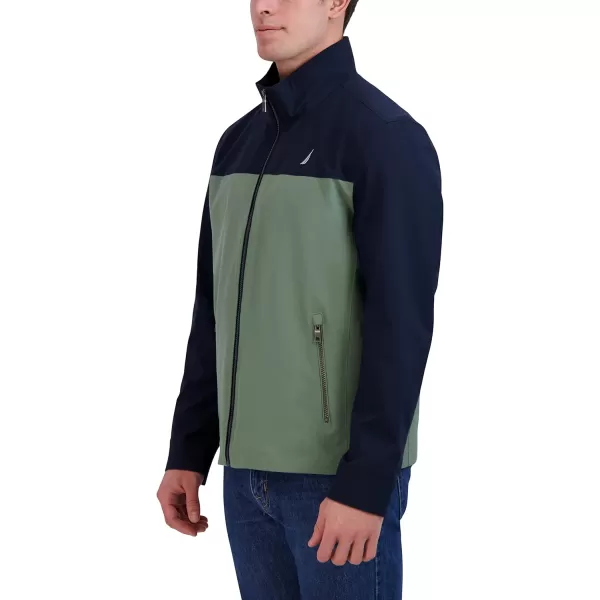 Nautica Mens Lightweight Windbreaker Stretch Athletic Outdoor Full Zip Bomber Golf JacketSea Green Navy