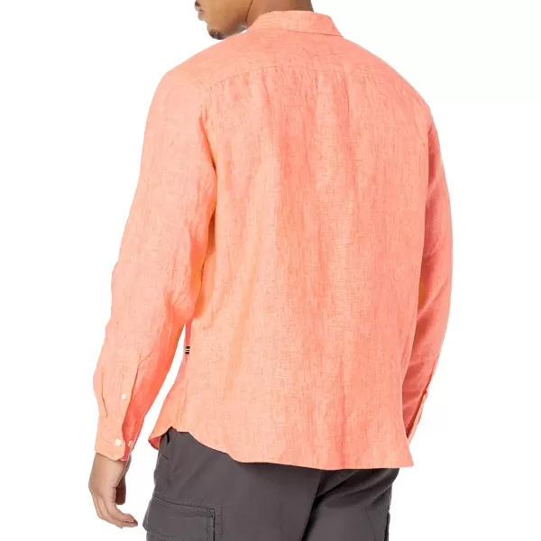 Nautica Mens Linen ShirtSun Orange