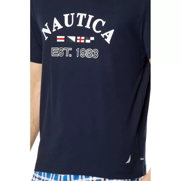 Nautica Mens Logo Graphic Sleep TShirtNavy